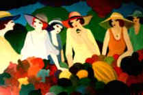 acrylic painting"six women"