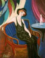 pastel drawing"women in cafe"